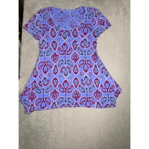 Fresh Produce TShirt‎ Womens Size Medium Multicolor Abstract Scoop Neck Casual